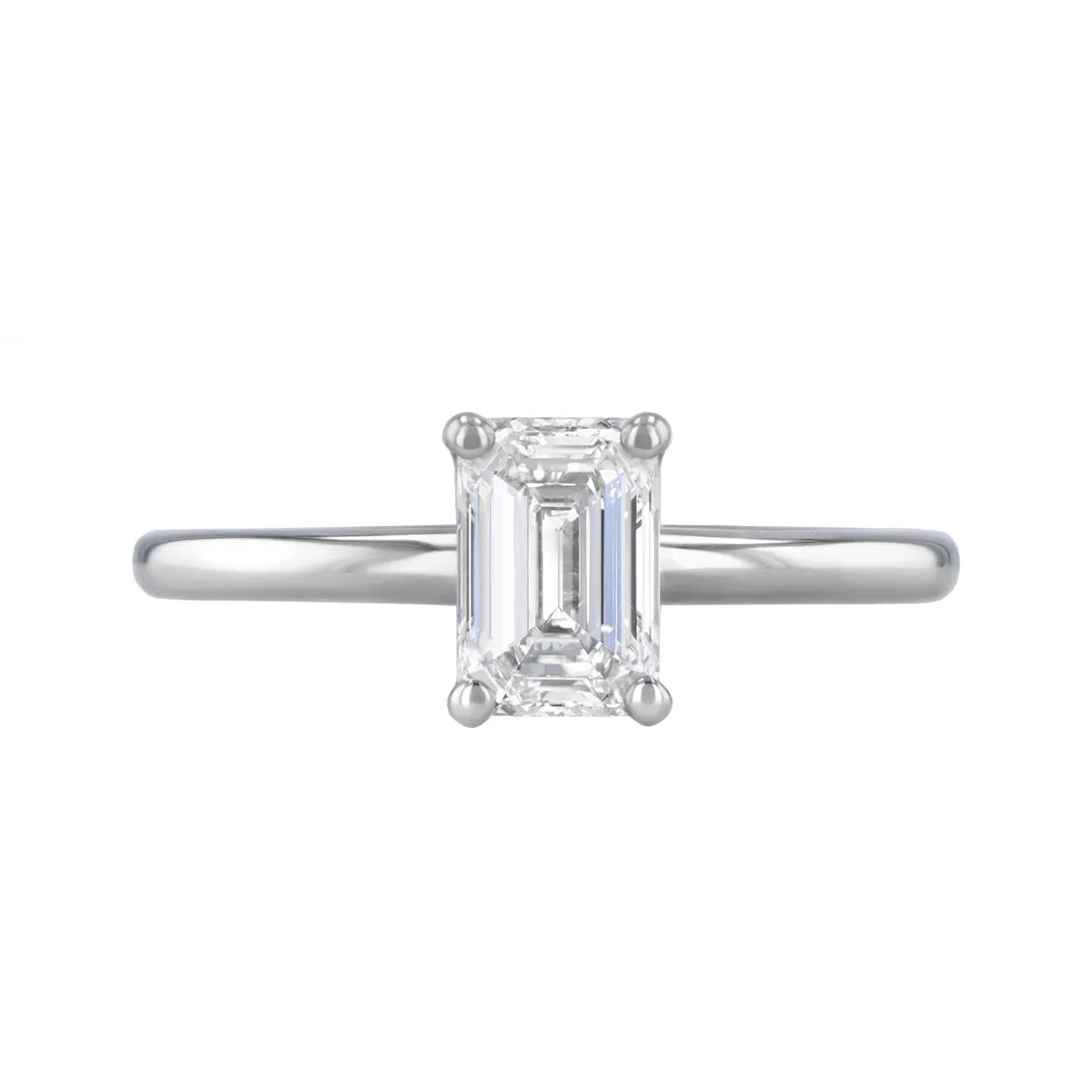 0-75ct Sofia Emerald Cut Diamond Solitaire Engagement Ring | Platinum