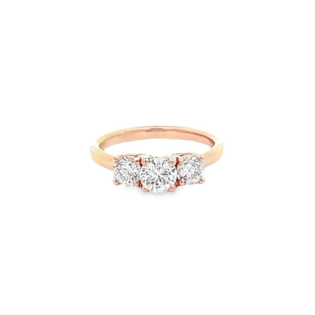 14K Rosé Gold Round 1.21ctw Diamond Engagement Ring