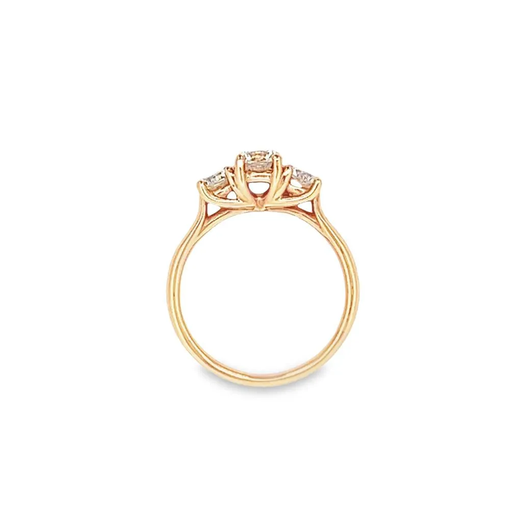 14K Rosé Gold Round 1.21ctw Diamond Engagement Ring