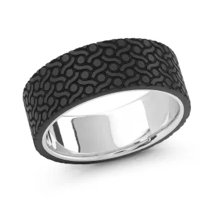 14K White Gold Ring from the Noir Collection by Malo - MRDA-054-8W