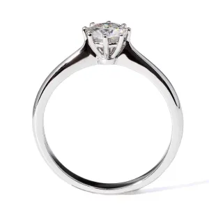 14k White Gold Solitaire Moissanite Ring 1ct