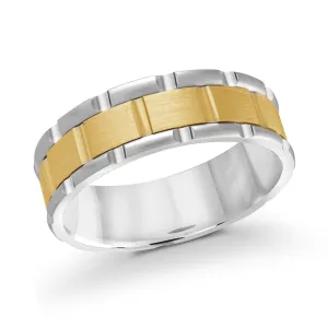 14K White Gold with 14K Yellow Gold Ring from the Executif Collection by Malo - MRD-044-7WY