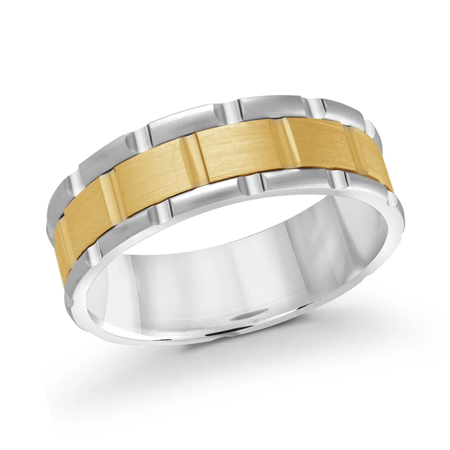 14K White Gold with 14K Yellow Gold Ring from the Executif Collection by Malo - MRD-044-7WY