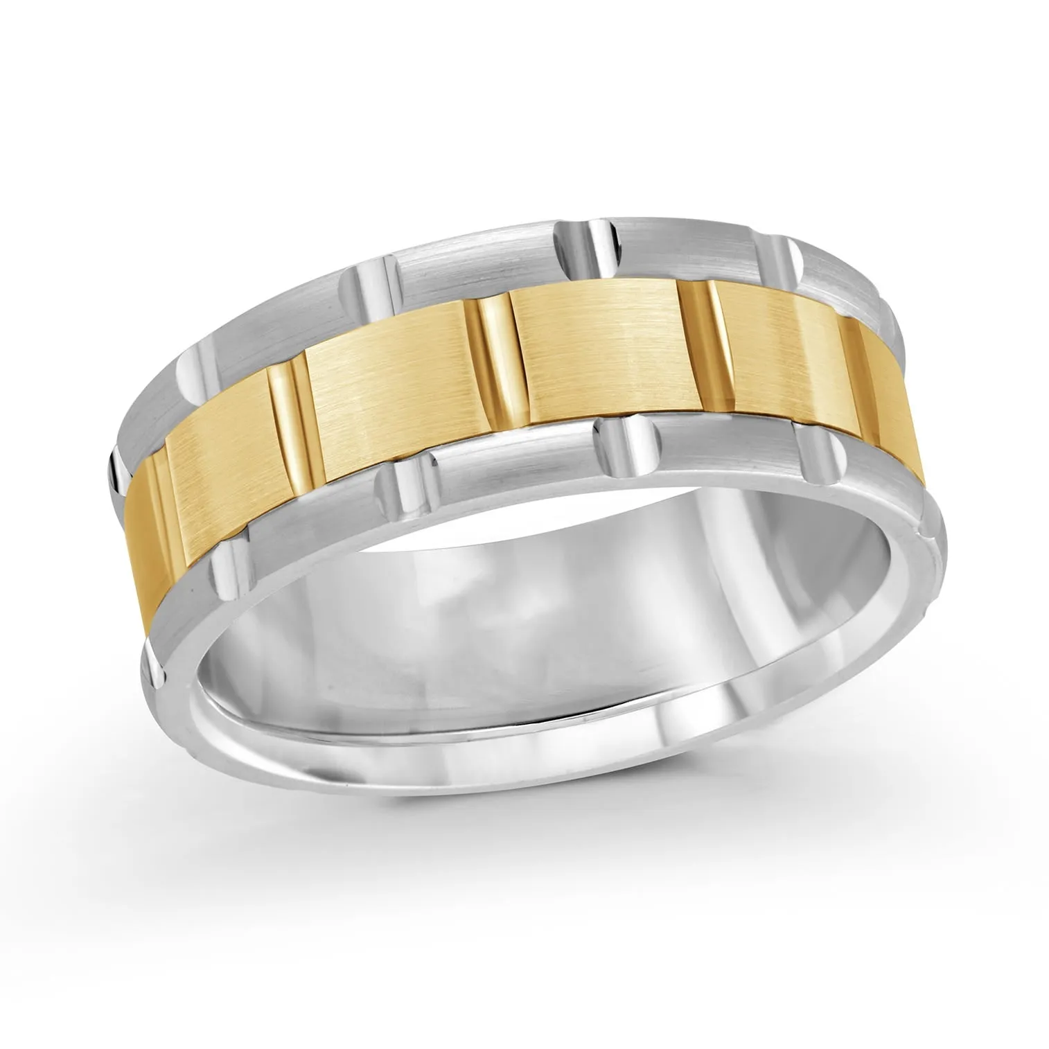 14K White Gold with 14K Yellow Gold Ring from the Executif Collection by Malo - MRD-044-7WY