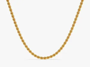 14k Yellow Gold 4.5mm Rope Chain Necklace