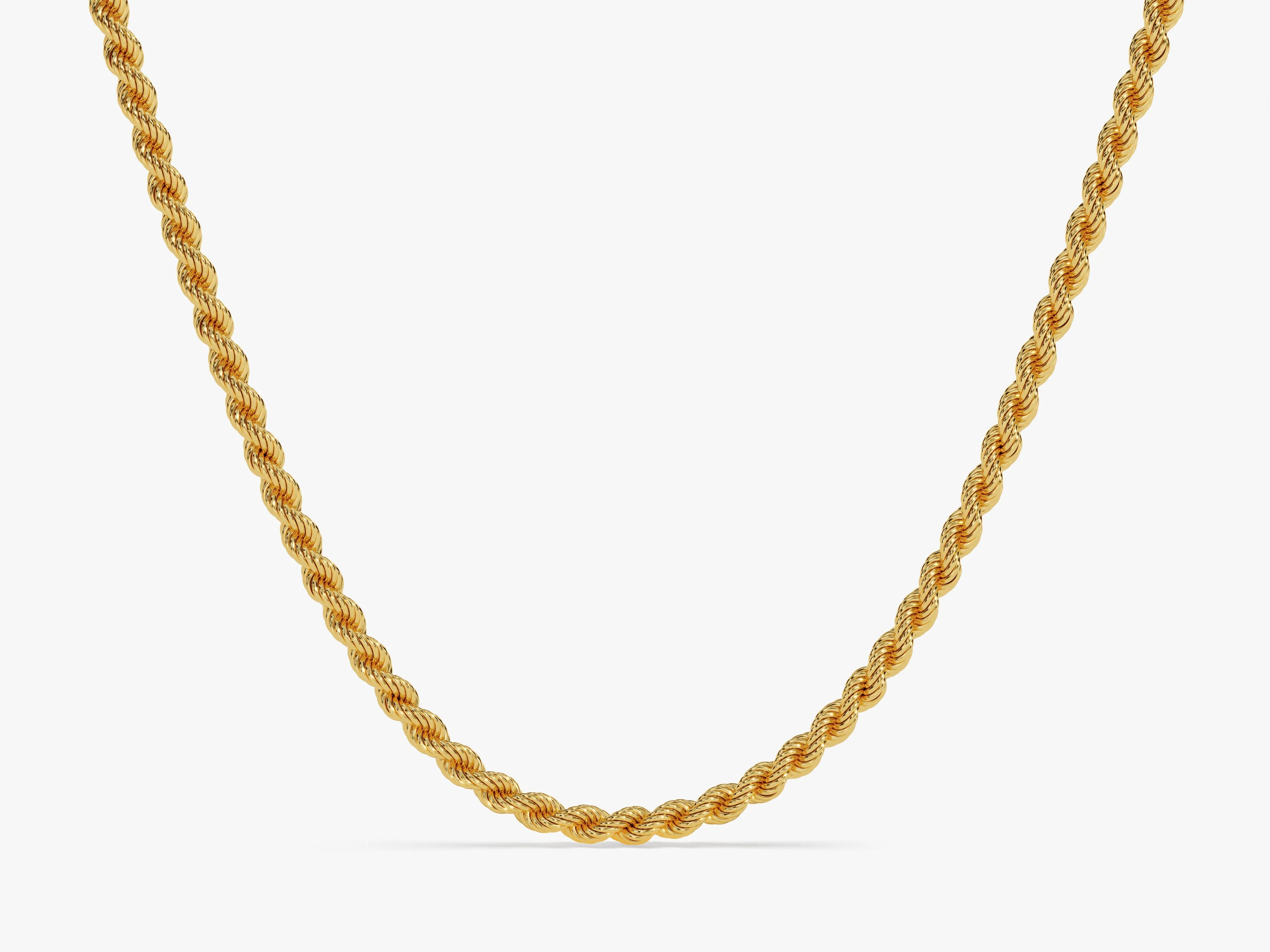 14k Yellow Gold 4.5mm Rope Chain Necklace