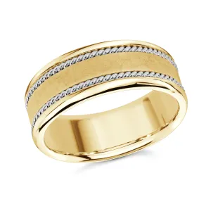 14K Yellow Gold with 14K White Gold Ring from the Prestige Collection by Malo - MRD-065-8YWY