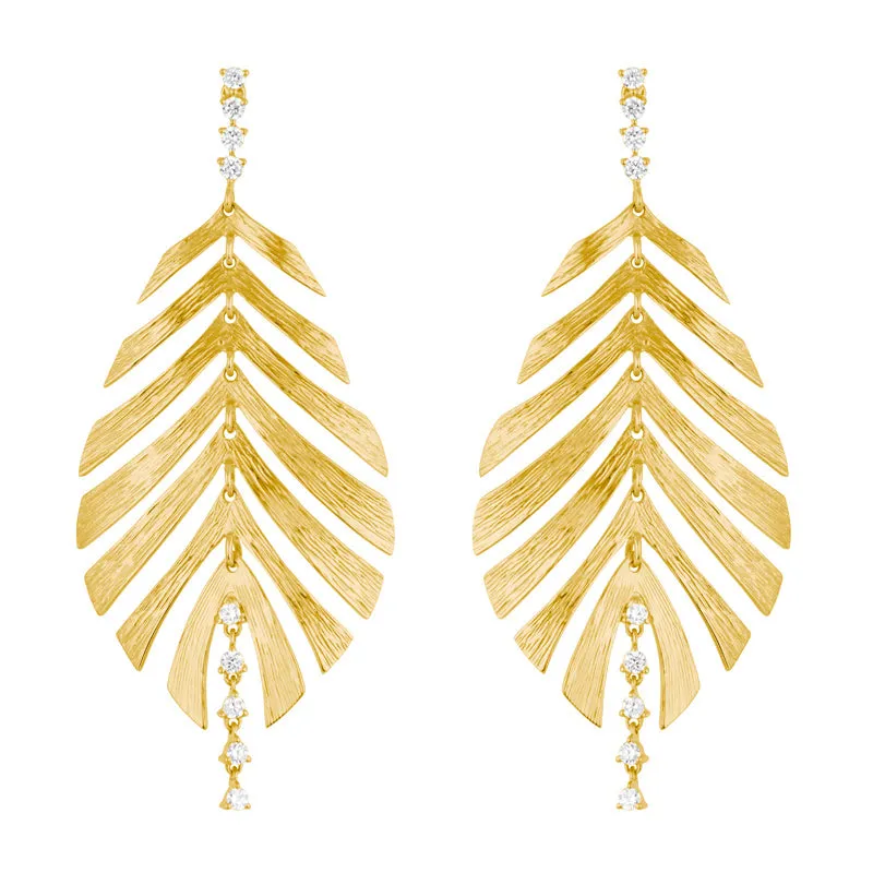 18k Bahia Yellow Gold Earring With 0.30 Cts Vs-Gh Diamonds