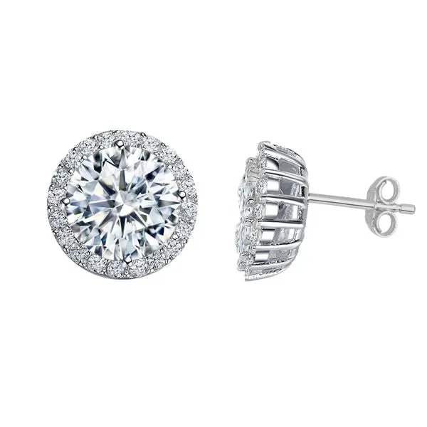 2.00 Carat T.W. Round Brilliant Cut White Gold halo Diamond Studs