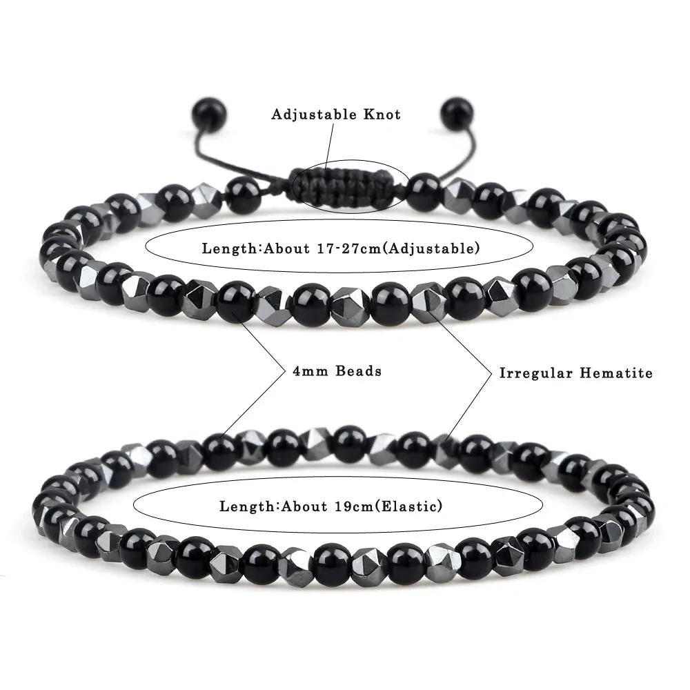 4mm Irregular Hematite Men Beaded Bracelets Natural Tiger Eye Lava Stone Beads Bracelets&Bangles Women Classic Jewelry Pulsera