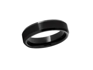 6mm Black Ceramic Beveled Band JI61