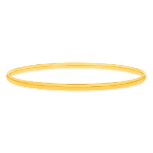 9ct Yellow Gold Silverfilled Light Weight 3mm X 65mm Bangle