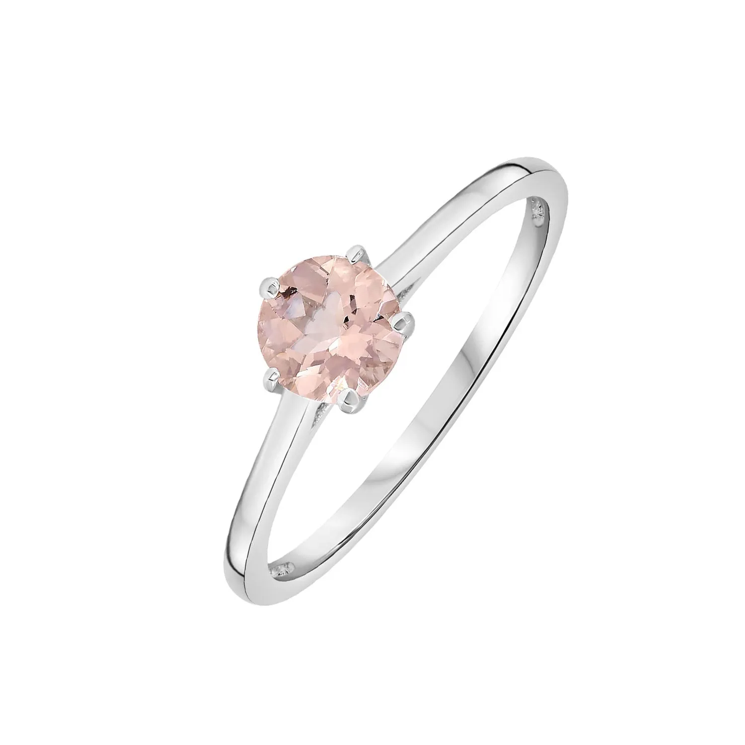 9K White Gold Morganite Engagement Ring - 20713973