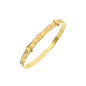 9K Yellow Gold Dolphins Expandable Baby Bangle - 20631680