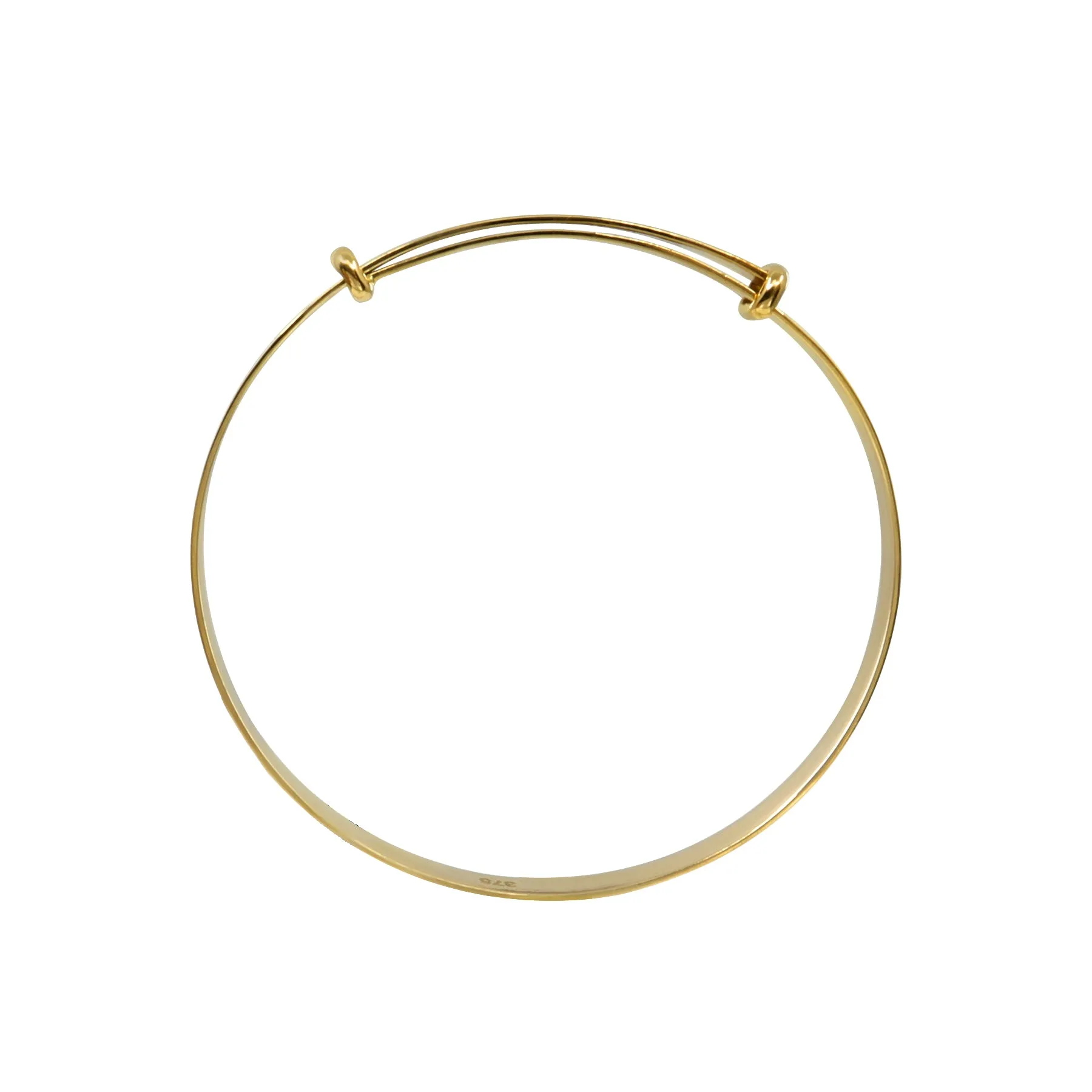 9K Yellow Gold Dolphins Expandable Baby Bangle - 20631680