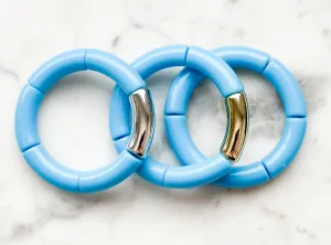 Acrylic Bamboo Bangle Bracelet "Sky Blue"