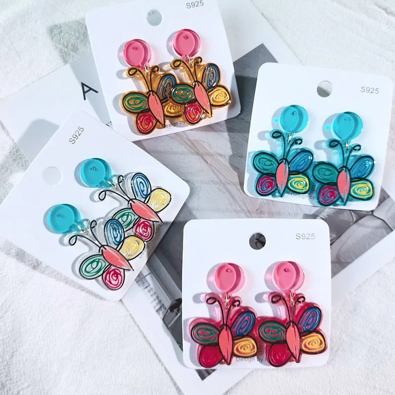 Acrylic Butterfly Earrings