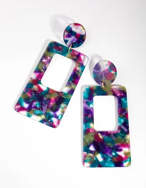 Acrylic Rectangle Cut-Out Drop Earrings