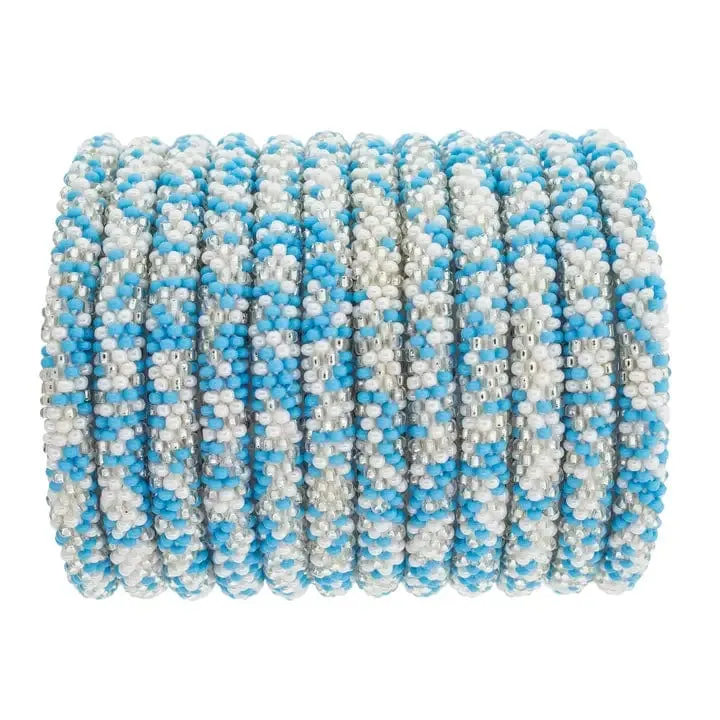 Aid Through Trade Roll-On® Carolina Blue & White Speckled Bracelet