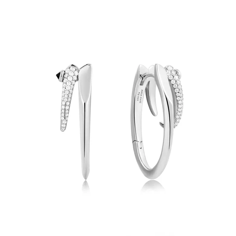 Ania Haie Silver Sparkle Double Hoop Earrings