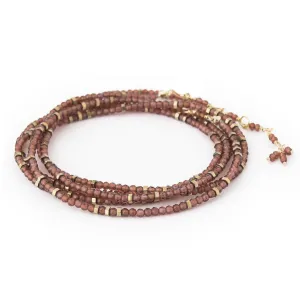 Anne Sportun Confetti Red Garnet Wrap Bracelet Necklace 34In B098G-CON-RD.GARNET