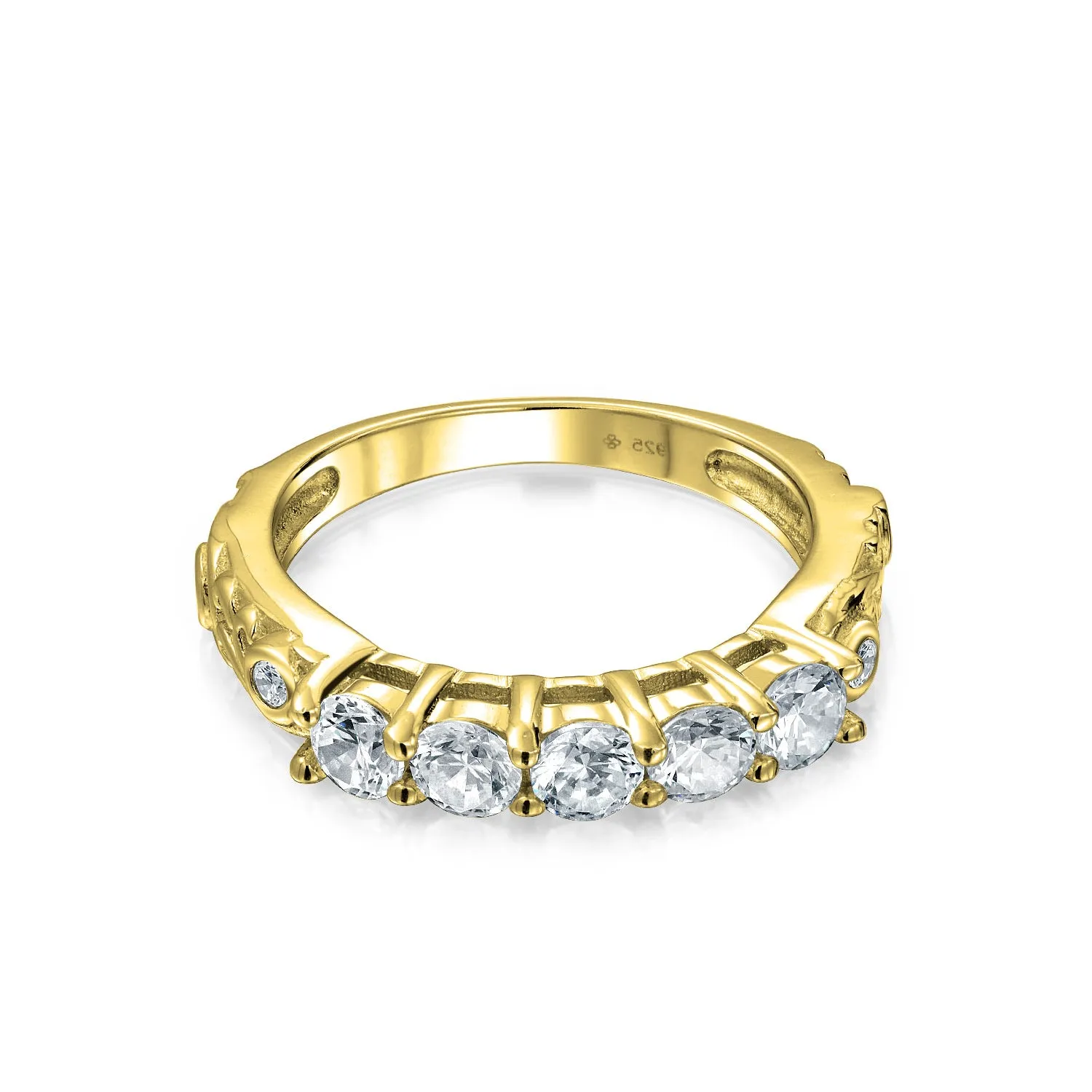 Art Deco Cocktail Statement Ring: Vintage Style CZ 4CT Solitaire Three Stone