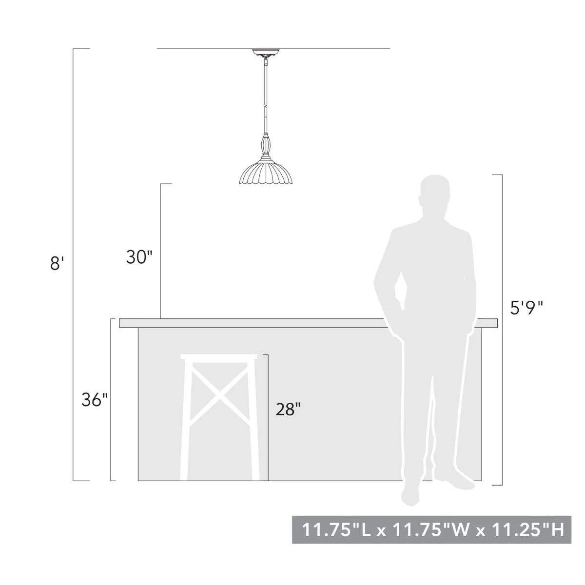 Audra 12 in. Pendant Light Matte Black Finish