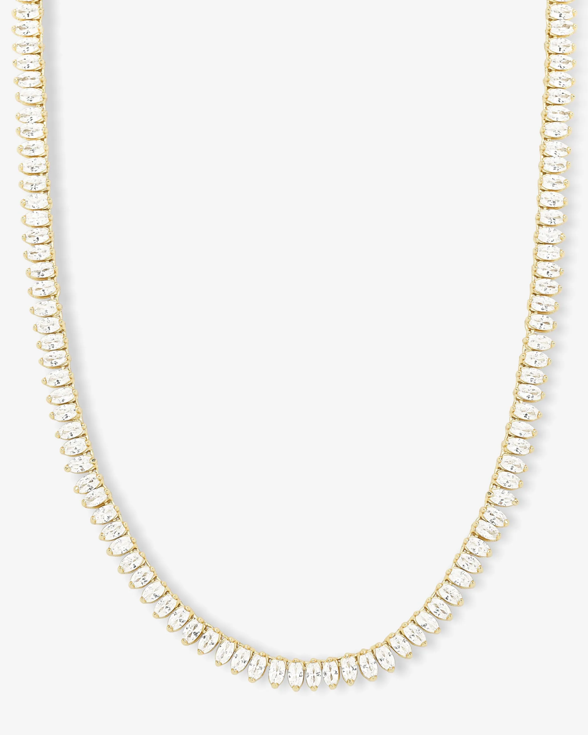 Baby "She's So Fine" Tennis Necklace 16" - Gold|White Diamondettes