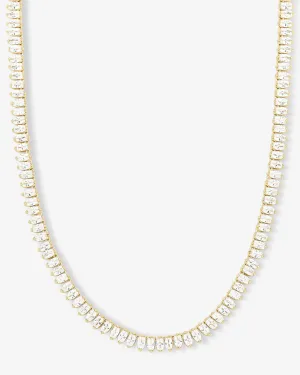 Baby "She's So Fine" Tennis Necklace 16" - Gold|White Diamondettes