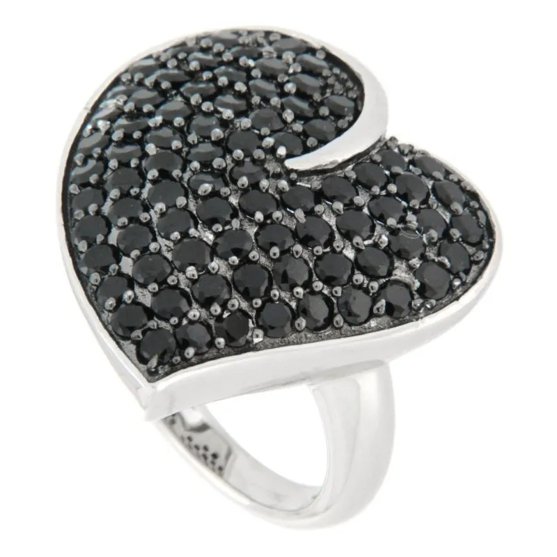 Black Stone & Topaz Rings | Oval, Round & Heart Designs in Sterling Silver | Elegant Gift Combo Sets by Pearlz Gallery