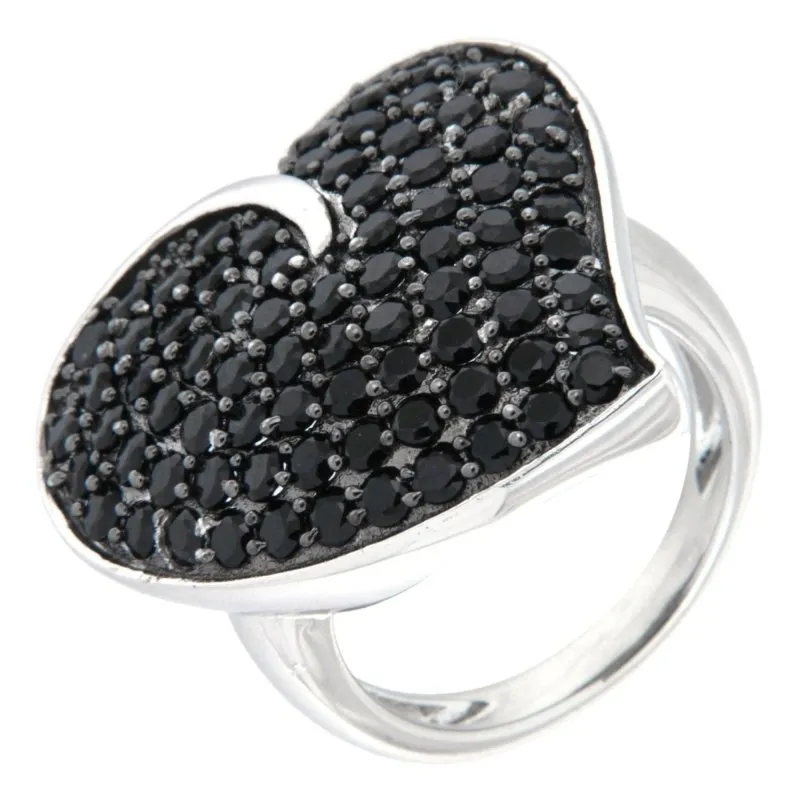 Black Stone & Topaz Rings | Oval, Round & Heart Designs in Sterling Silver | Elegant Gift Combo Sets by Pearlz Gallery