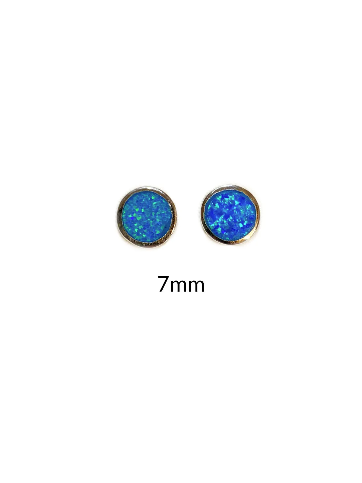 Blue Opal Disc Posts