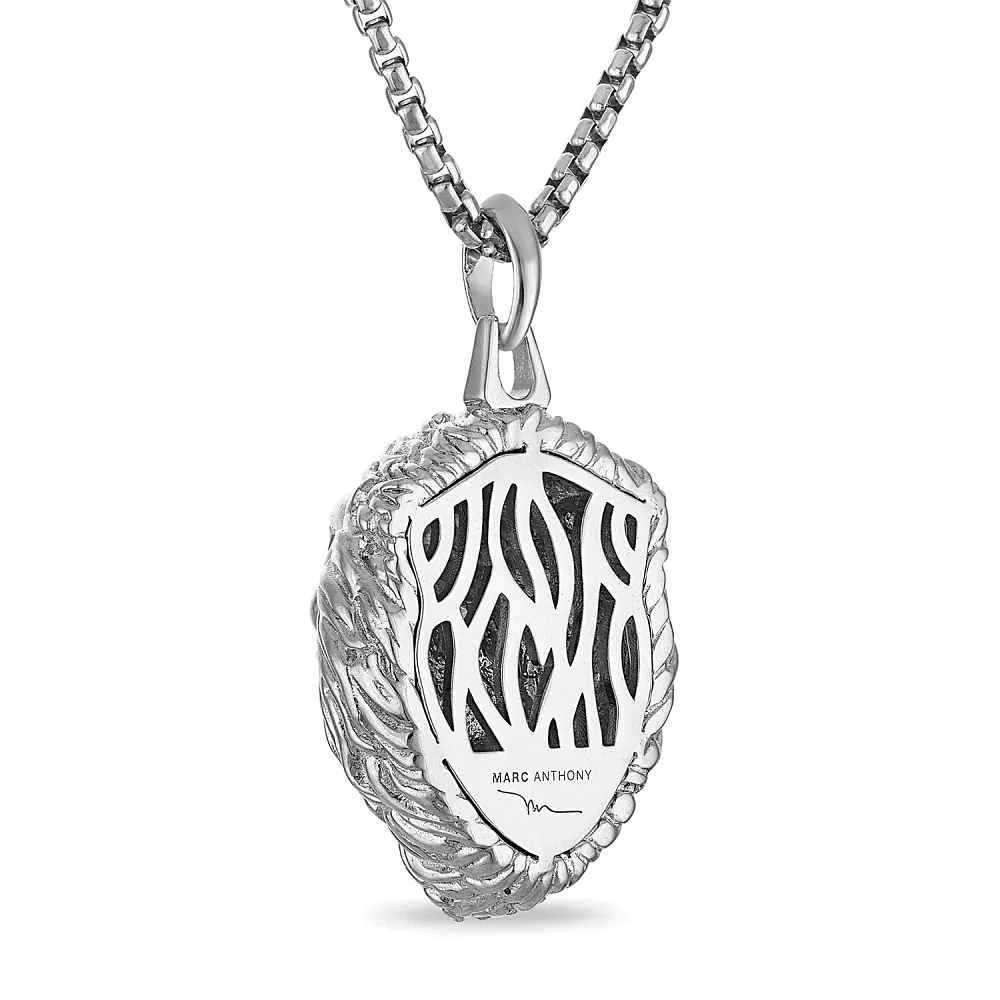 Bulova Marc Anthony Collection Sterling Silver and 1/5 CTW Diamond Lion Pendant