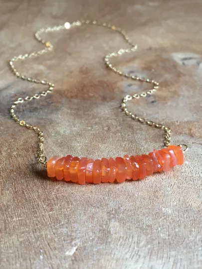 Carnelian Necklace - Crystal Necklace - Carnelian Jewelry - Sacral Chakra Necklace - Gift For Her