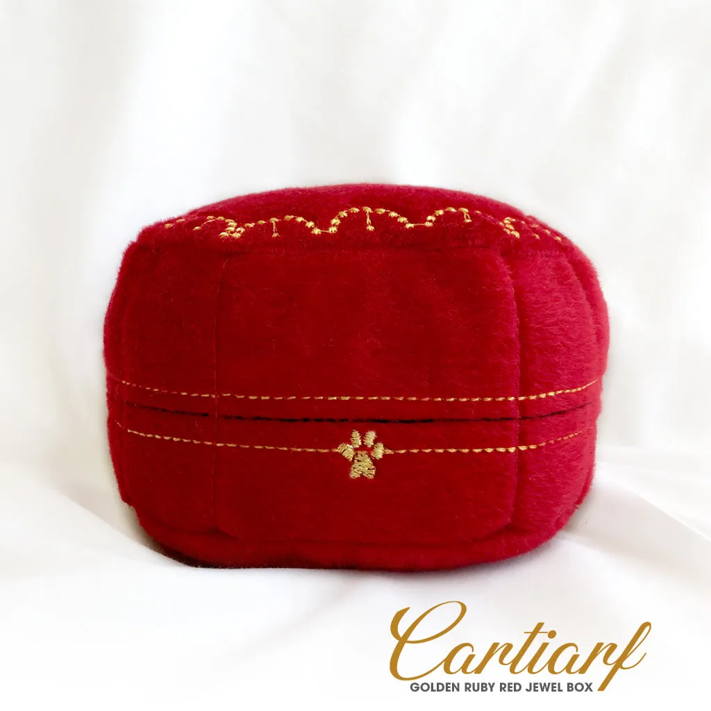 Cartiarf Plush Dog Toy Squeaky Ruby Red Jewelry Box