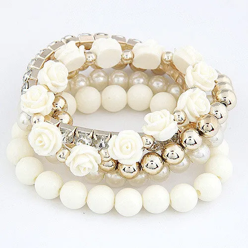 Charm Rose Flower Multi-layer Wrap Vintage Bracelets