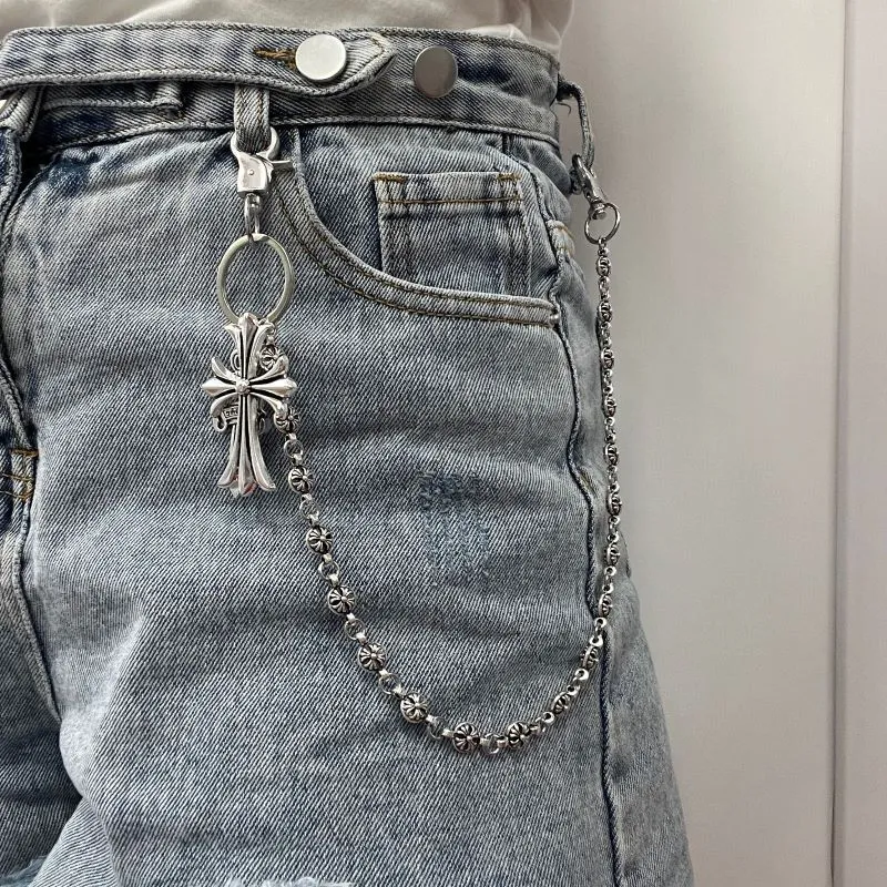 Chrome Hearts cross dagger pants chain