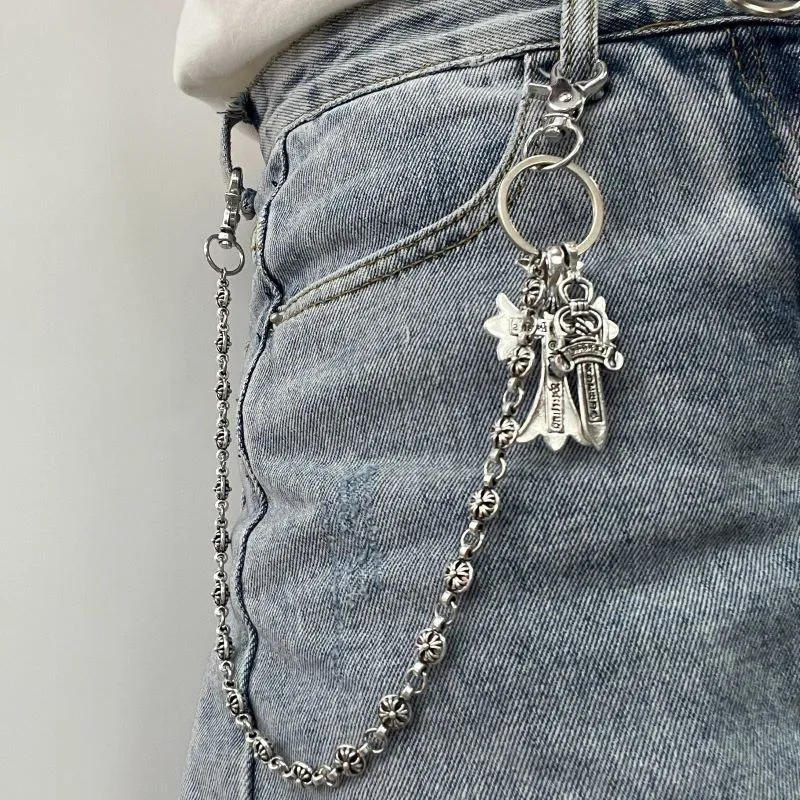 Chrome Hearts cross dagger pants chain