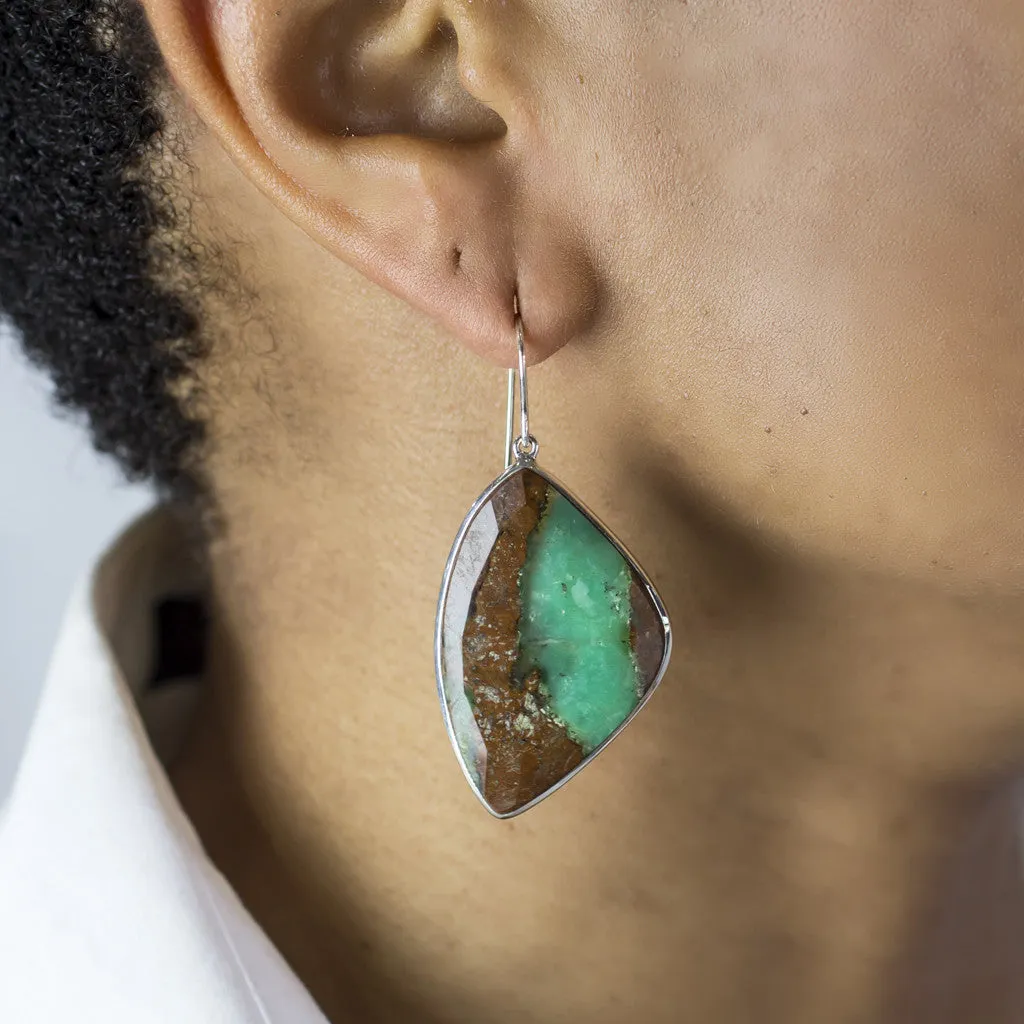 Chrysoprase In Matrix Drop Earrings