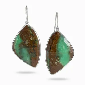 Chrysoprase In Matrix Drop Earrings