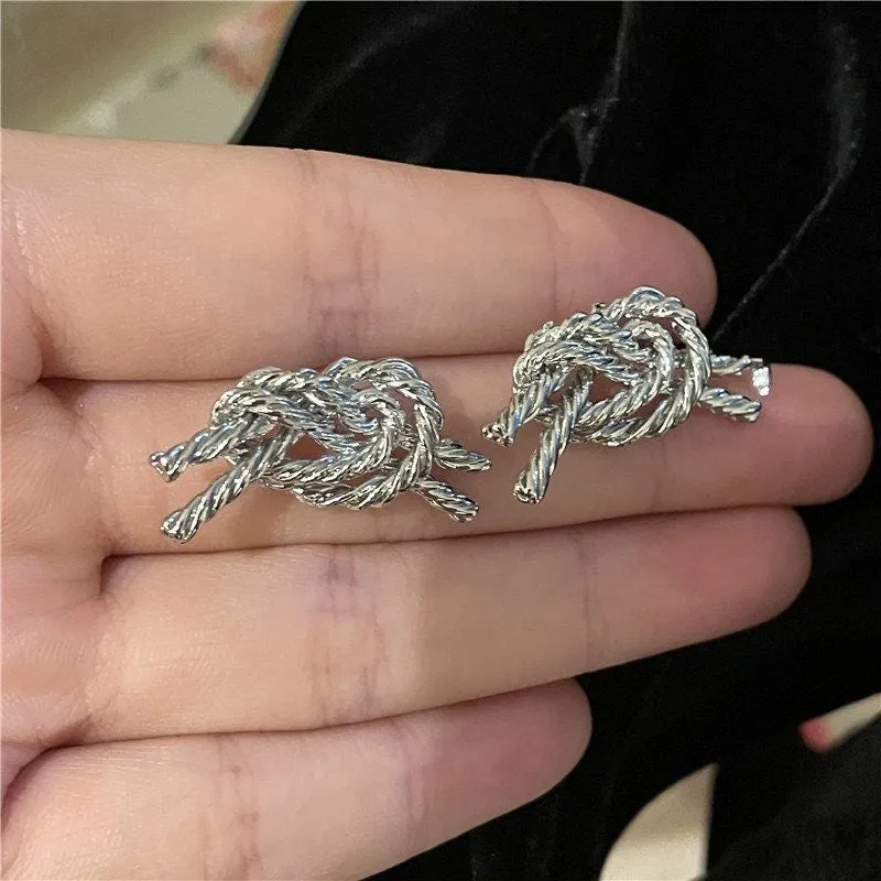 Chunky Metal Knot Earrings