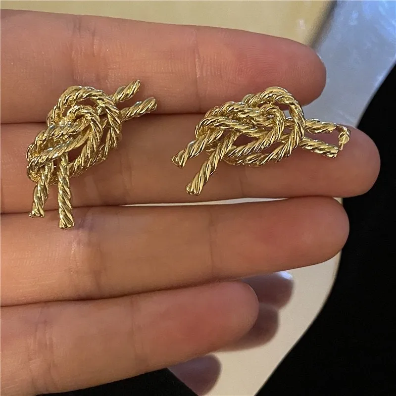 Chunky Metal Knot Earrings