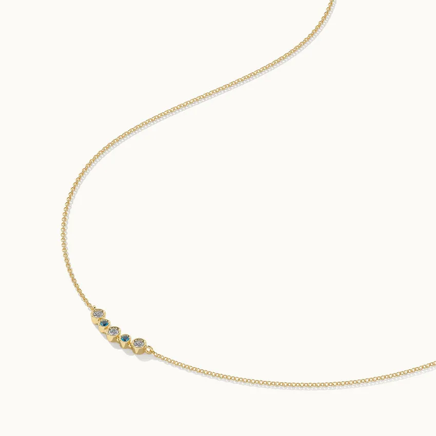 Curved Diamond Bar Necklace