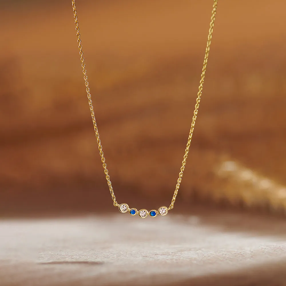 Curved Diamond Bar Necklace