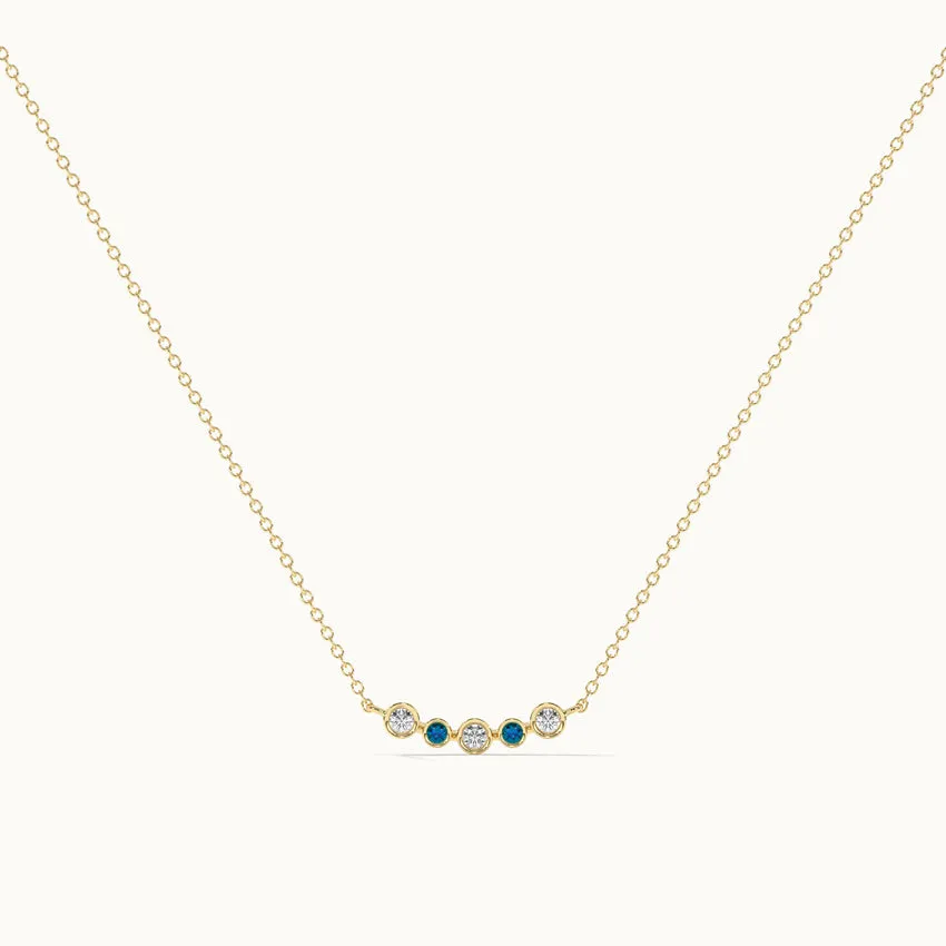 Curved Diamond Bar Necklace