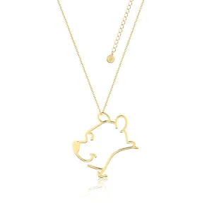 Disney Gold Plated Winnie The Pooh Open 50mm Pendant with 60 7cm Chain