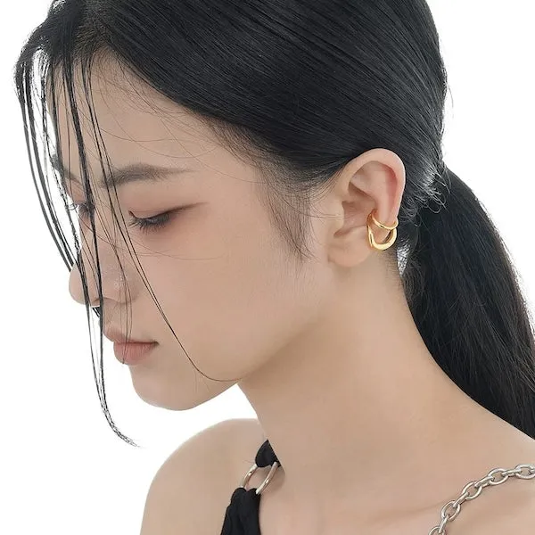 Double Line Golden n Silver Ear Cuff