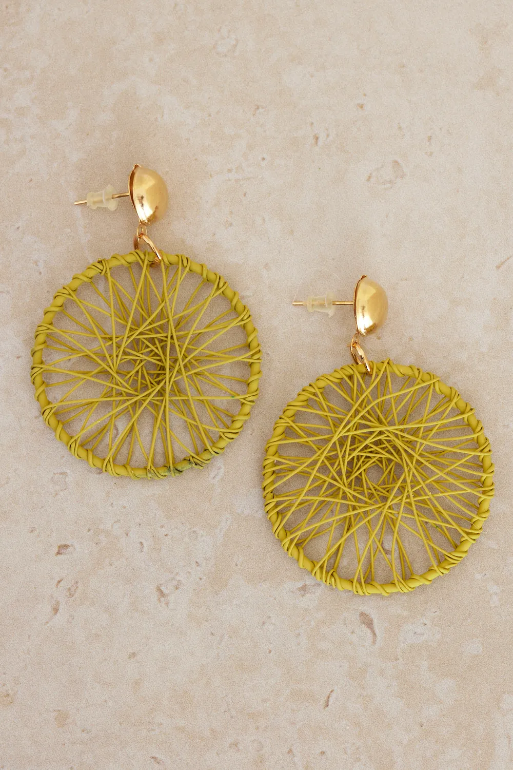 Dreamcatcher Earrings - Yellow