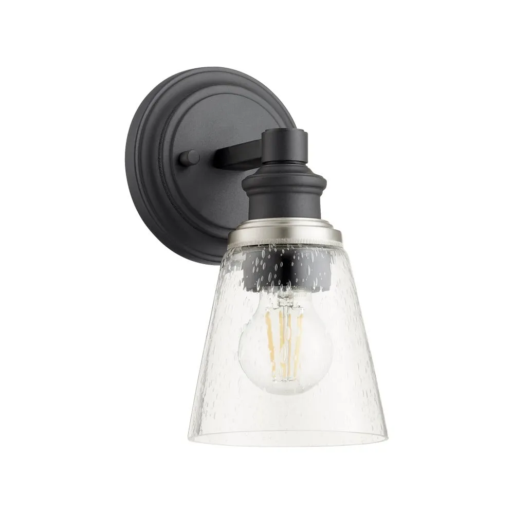 Dunbar 1 Light Soft Contemporary Black Wall Sconce