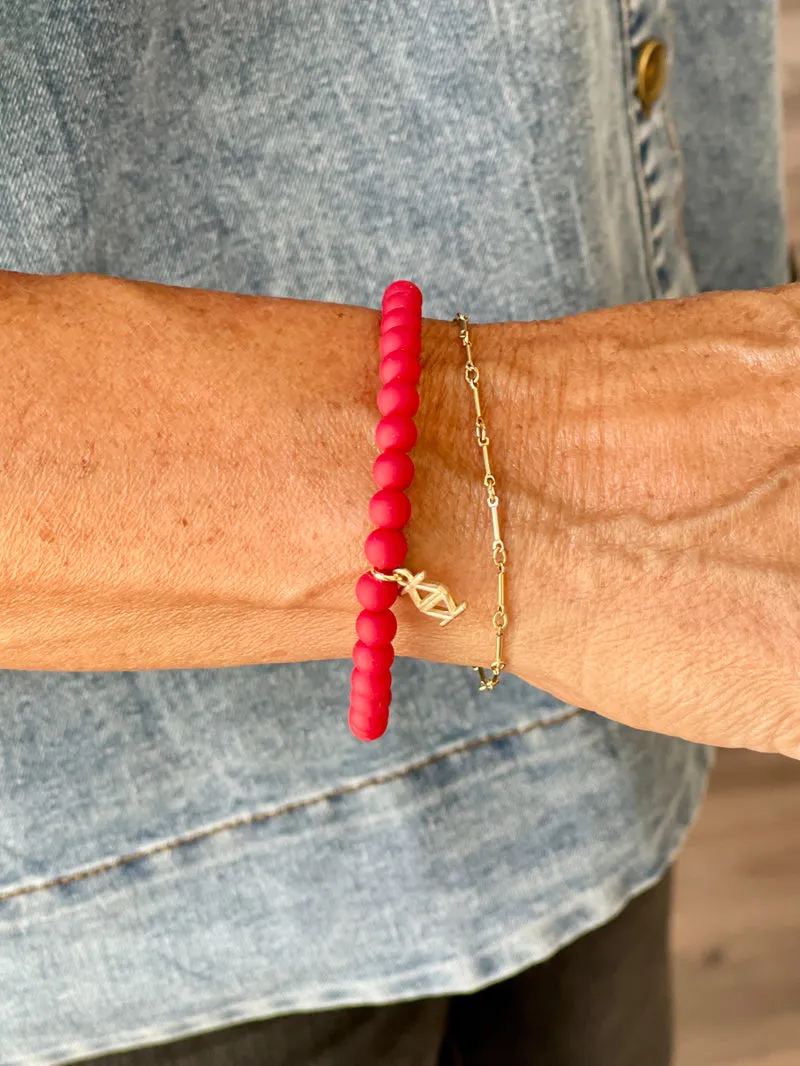 Eclipse Matte Beaded Stretch Bracelet